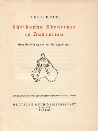 Item #1078 Christophs Abenteuer in Australien. Kurt HEYD