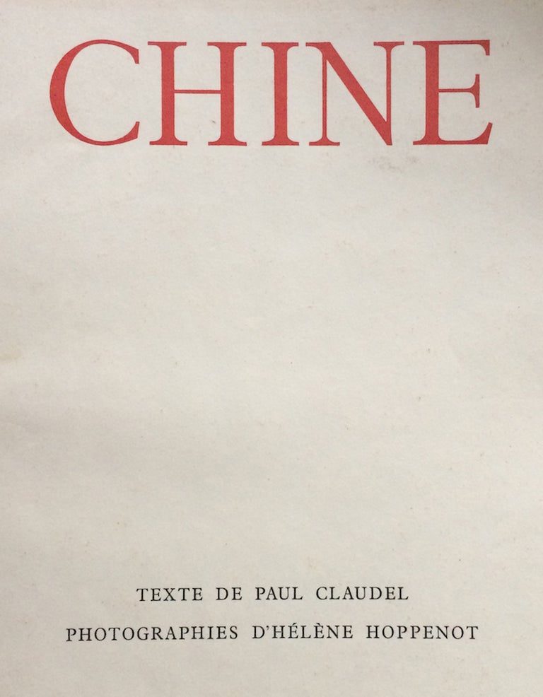 Item #1207 Chine. Paul CLAUDEL.
