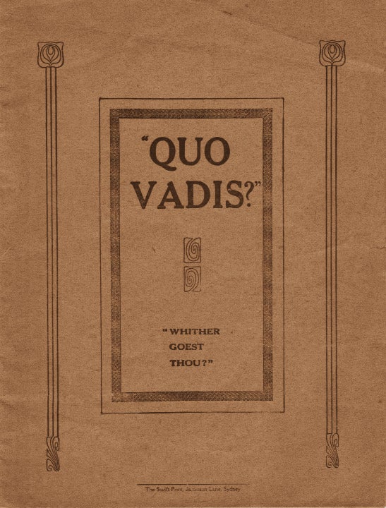 Item #1267 "Quo Vadis?" | Screen Play ("Whither Goest Thou?"). Henryk SIENKIEWICZ, Spencers Pictures Ltd.