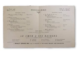 Soirée de Gala; | 11 Février 1928, Salle des Fêtes du "Journal", 100, Rue Richelieu, Paris.