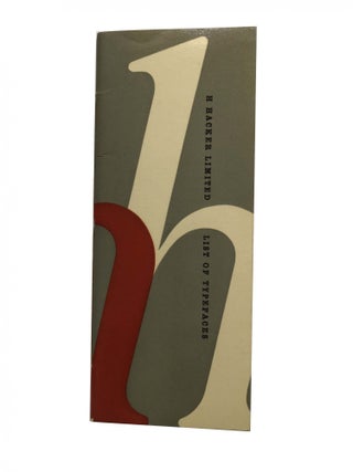 Item #1563 List of Typefaces. H. LIMITED HACKER