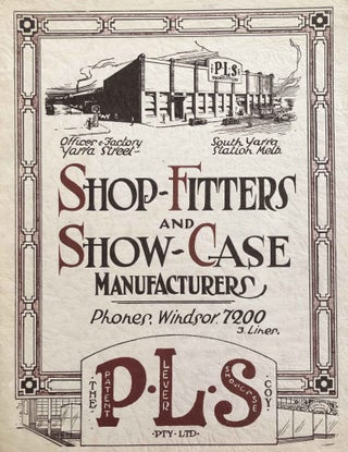 Item #1582 Shop-Fitters and Show-Case Manufacturers. P L. S. COY., The Patent Lever Showcase Coy...
