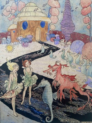 Item #1773 Original watercolour from "Pearl Pinkie and Sea Greenie"; Seven Little Sea Horses | "I...