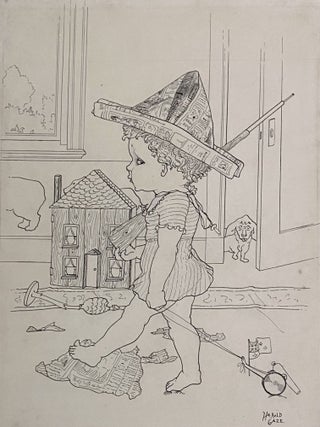 Item #552 Original Drawing titled "Lonesome" Harold GAZE
