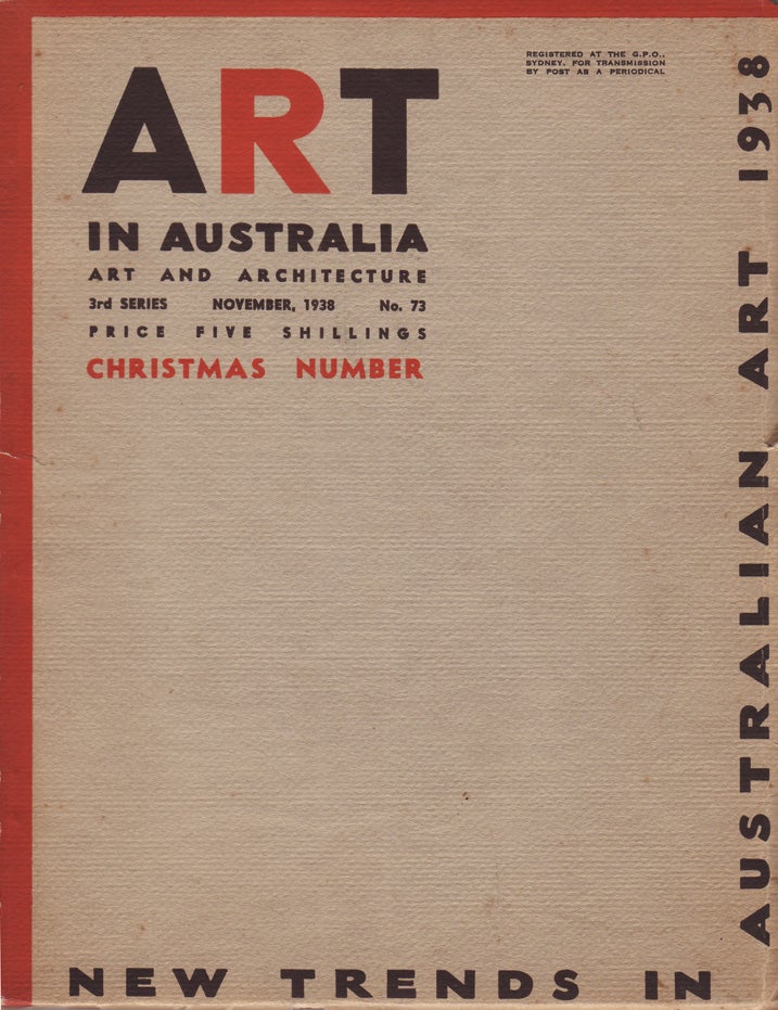 Item #879 Art in Australia. Art and Architecture. Third Series. Number 73. ART IN AUSTRALIA, Sydney URE SMITH, Leon GELLERT.