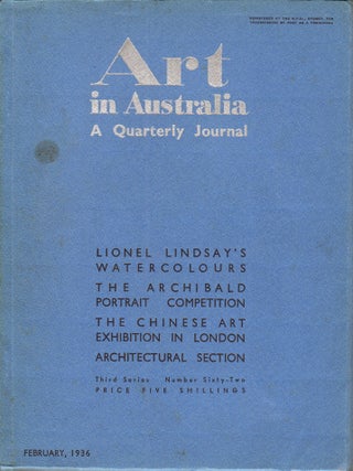Item #881 Art in Australia. A Quarterly Journal. Third Series Number 62. ART IN AUSTRALIA, Sydney...